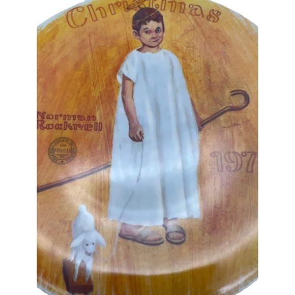 1975 Norman Rockwell Christmas Plate Edwin M Knowles 8.25" Angel w/ Black Eye - Picture 2 of 5